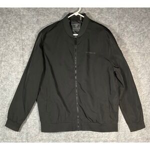 Porsche Bomber Jacket Mens EU XL US L Black Full Zip Logo Sportswear